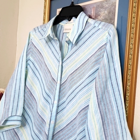 100% Linen Chicos No Iron Medium Lagenlook Beach Contemporary Travel - Picture 6 of 11